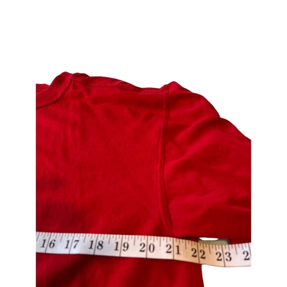 Large Red Long Sleeve T-shirt  Crew Neck 5g - Picture 6 of 10